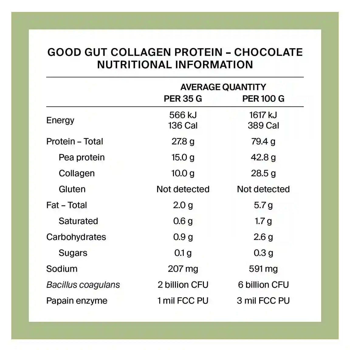 BePure Good Gut Collagen Protein - Chocolate