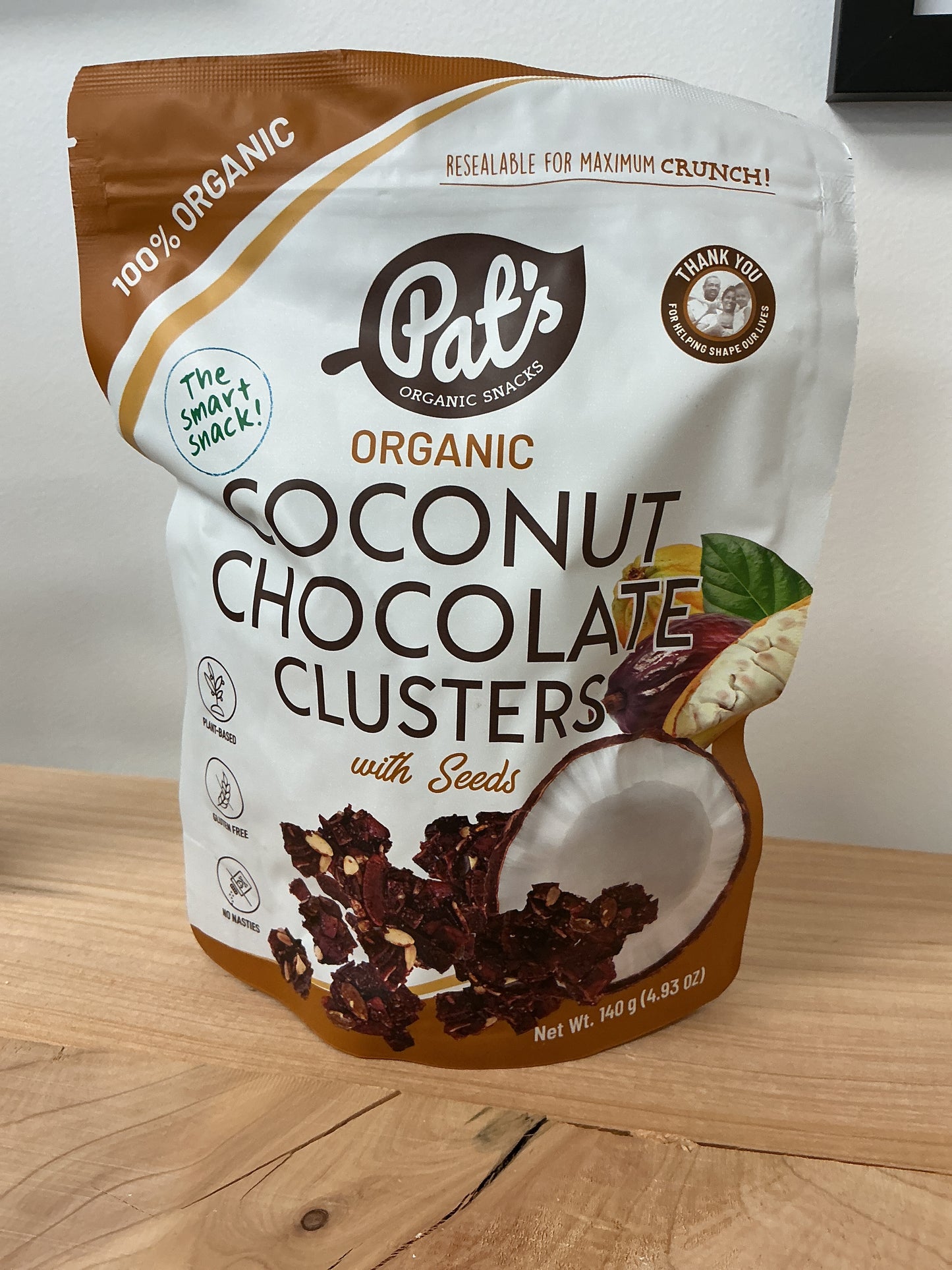 Kokonati Pats Organic Coconut Chocolate Clusters seeds