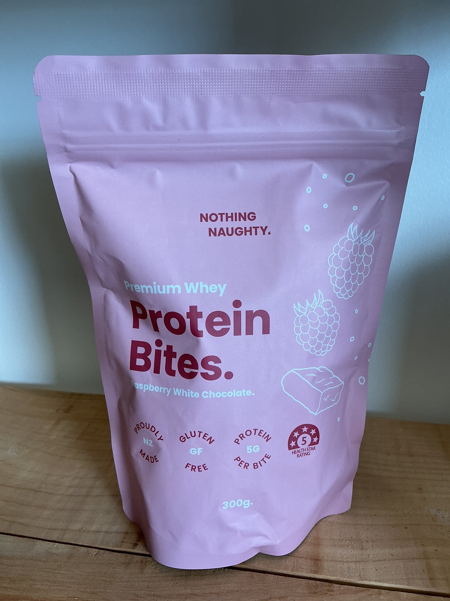 Nothing Naughty Protein Bites Raspberry & White Chocolate