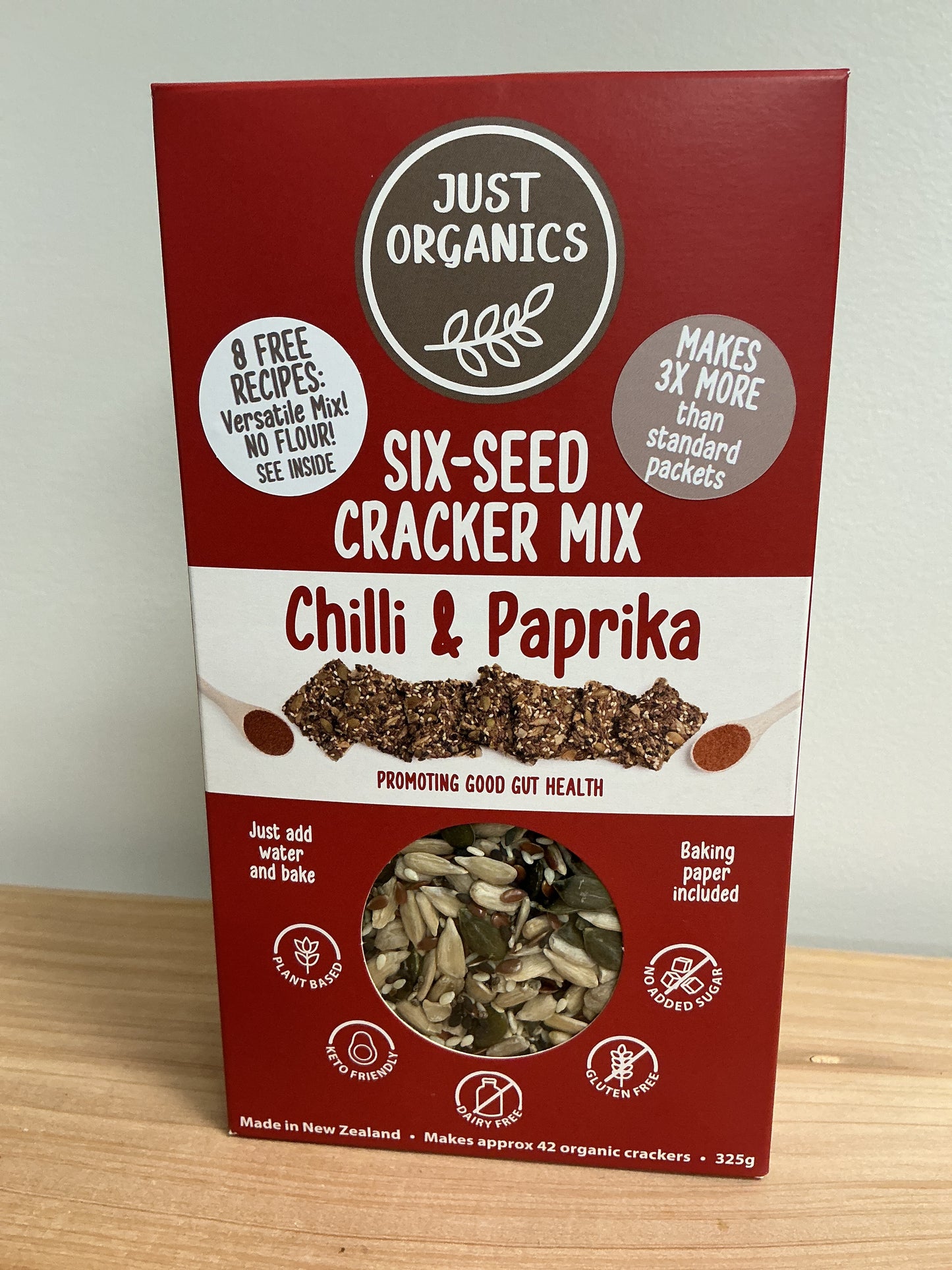 Just Organics Six Seed Cracker Mix Chilli & Paprika