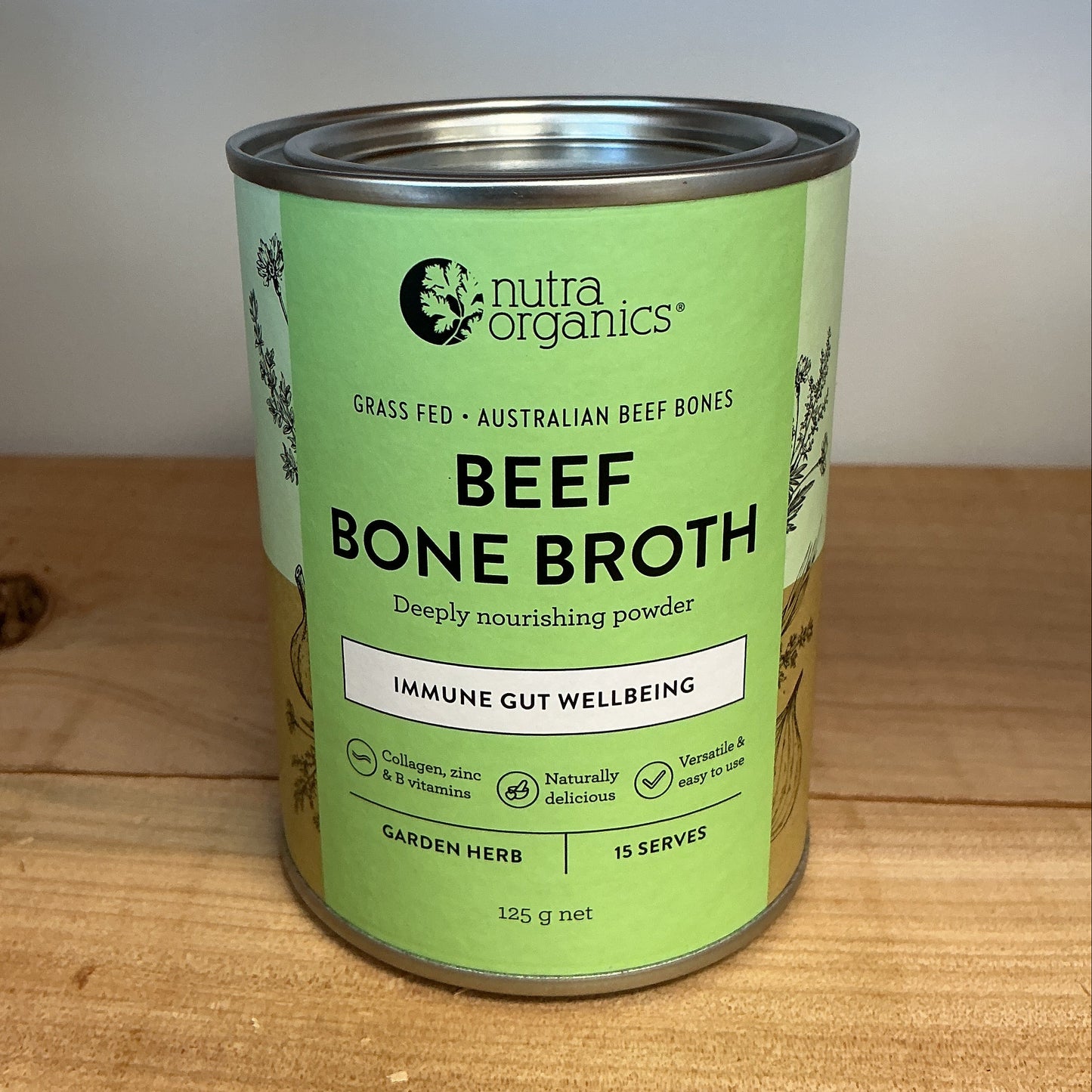 Nutra Organics Beef Bone Broth Garden Herb