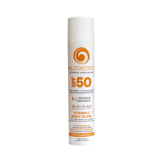 Aussie Zinc Anti-Aging Vitamin C Daily Glow SPF50+ Organic Mineral Zinc Sunscreen