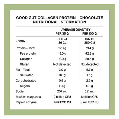BePure Good Gut Collagen Protein - Chocolate