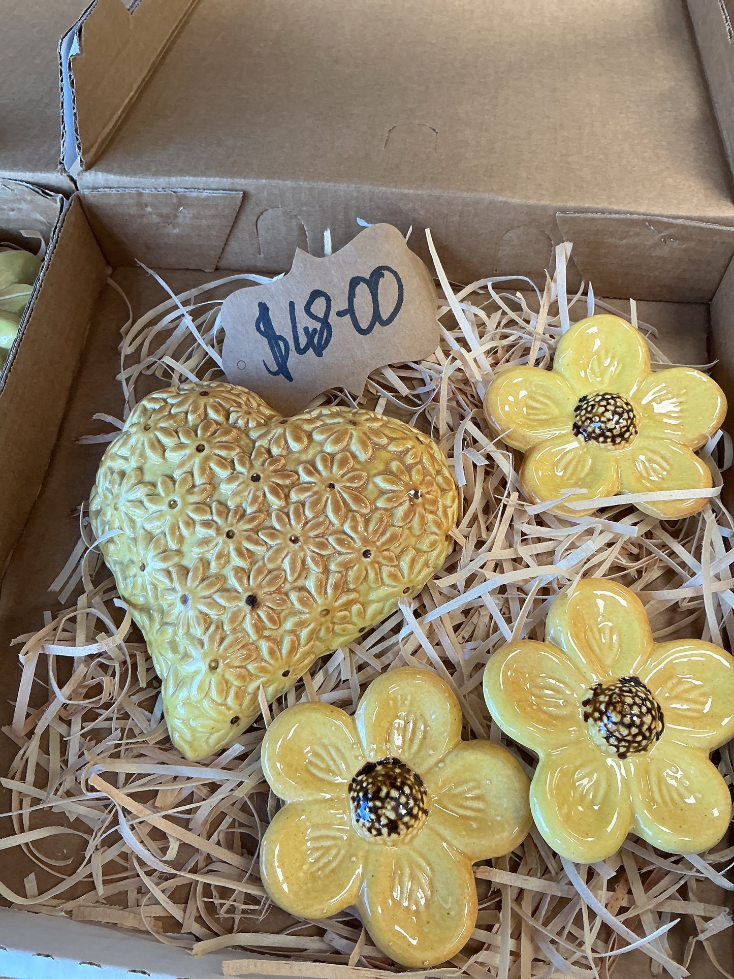 Yellow Heart 3 Flowers