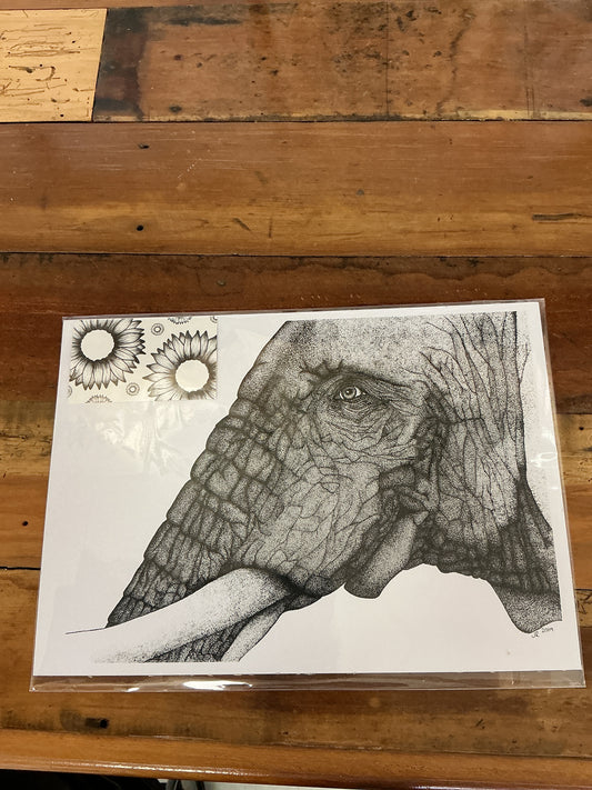 Jasmin Rees A4 Print - Elephant