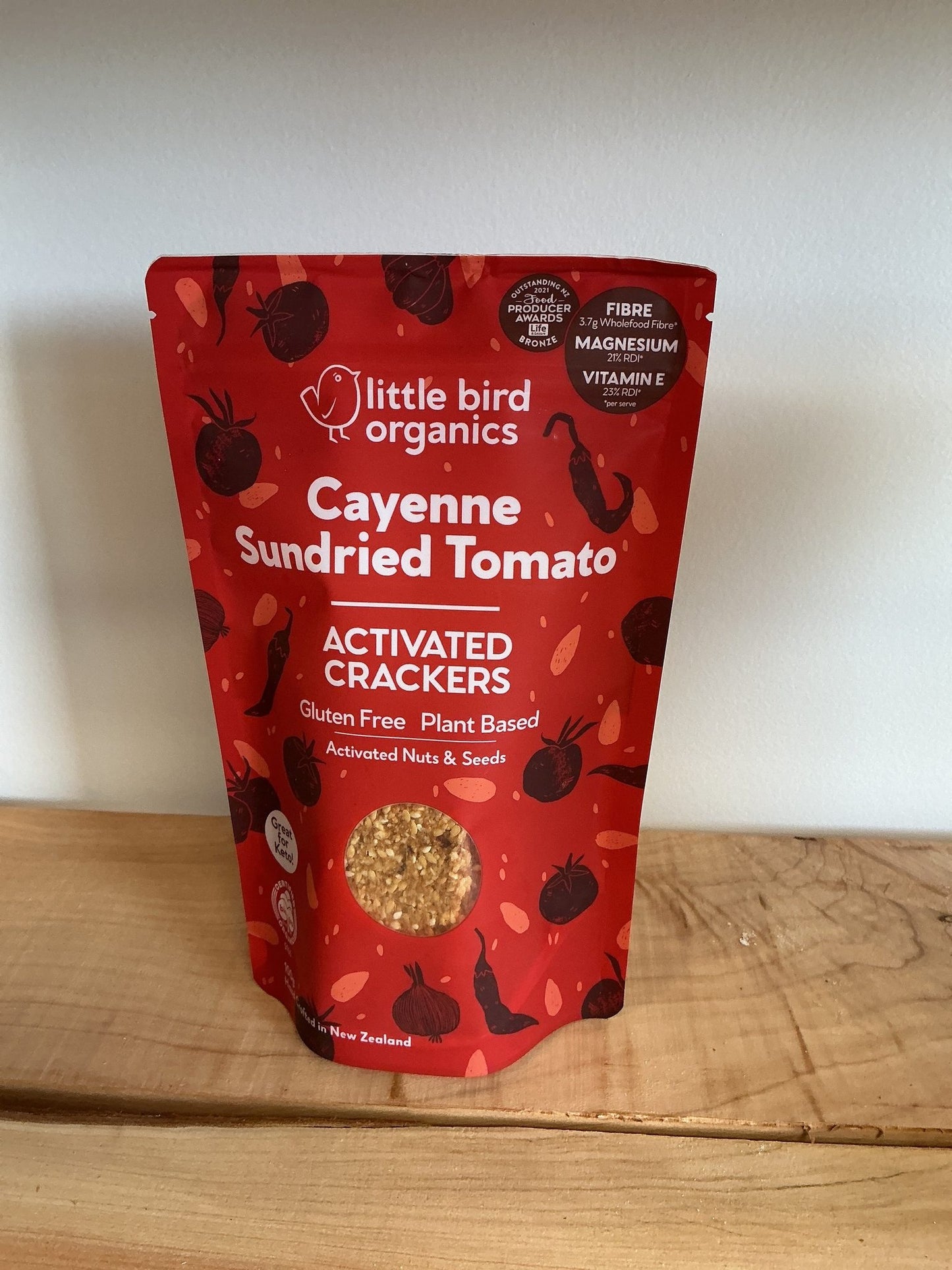 Little Bird Organics Cayenne Sun-Dried Tomato Activated crackers