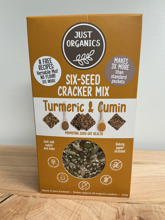 Just Organics Six Seed Cracker Mix Turmeric &  Cumin